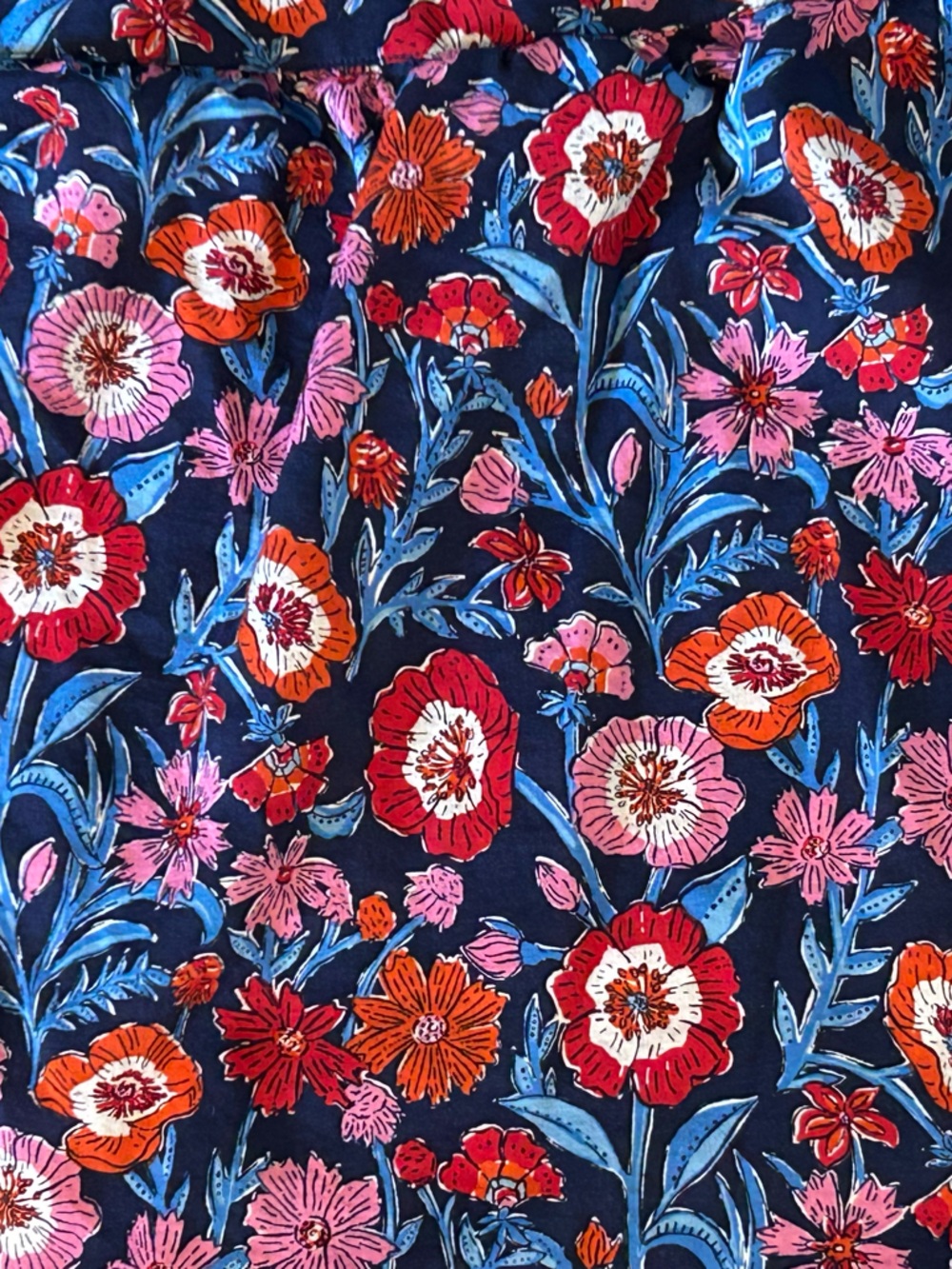 Vineyard Vines Floral Blouse Navy Pink Red Lightweight Top Size Small - Picture 3 of 9